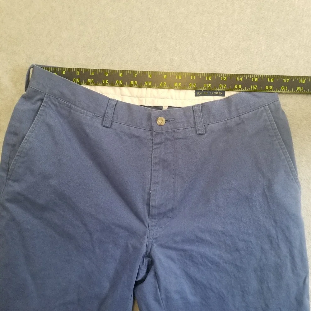 Polo Ralph Lauren Pants Mens 32x30 Blue Chinos Flat Front Preppy Classic Casual